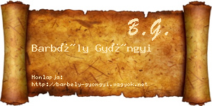 Barbély Gyöngyi névjegykártya